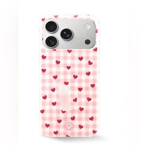 Loopy Cases Galentine's Gingham Heart Case for iPhone 17 PRO